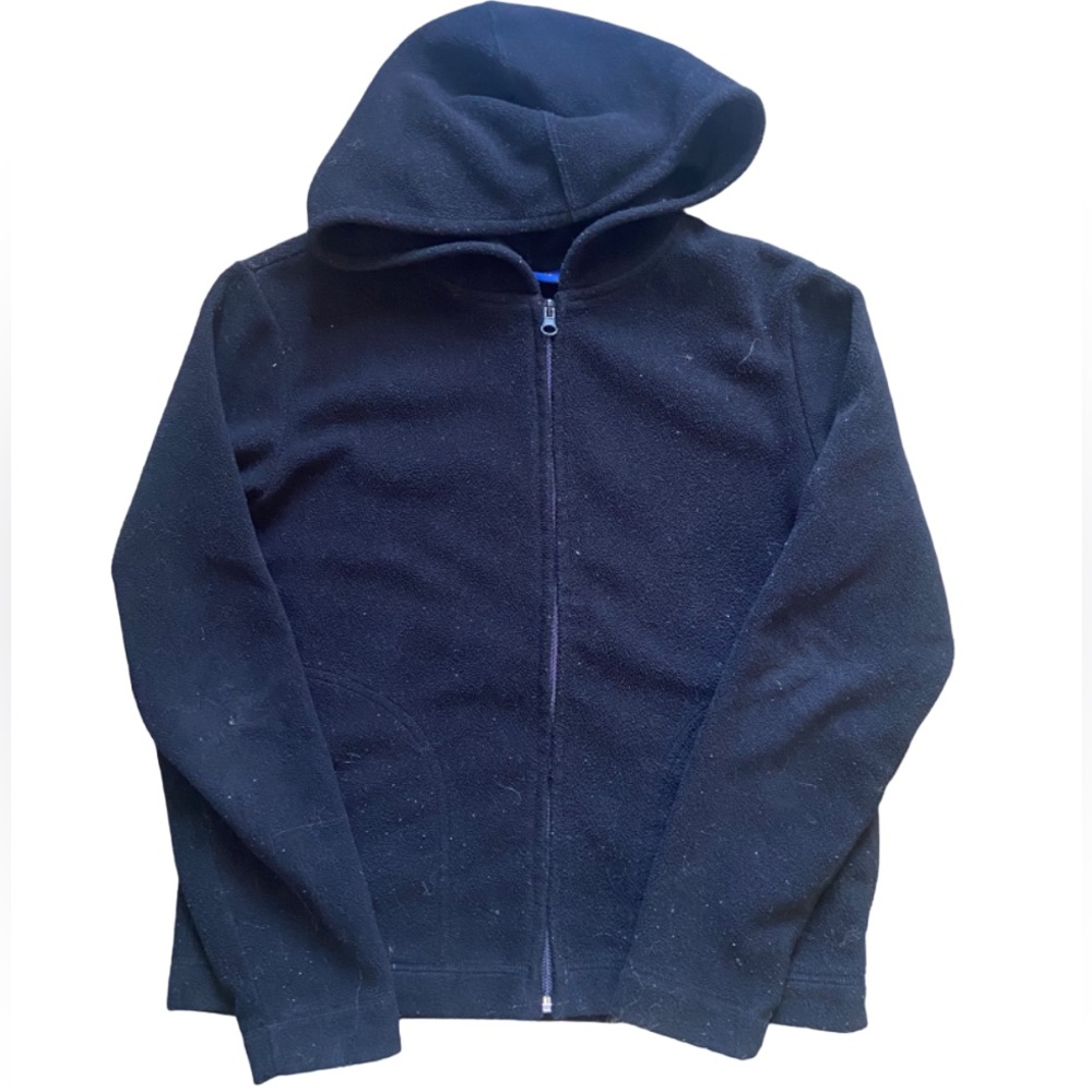 vintage charter club black fleece zip up